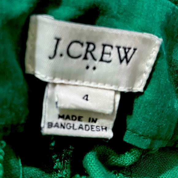 J. Crew Scalloped Edge Women’s Linen & Cotton Blend Shorts Green Size 4 - Picture 3 of 3